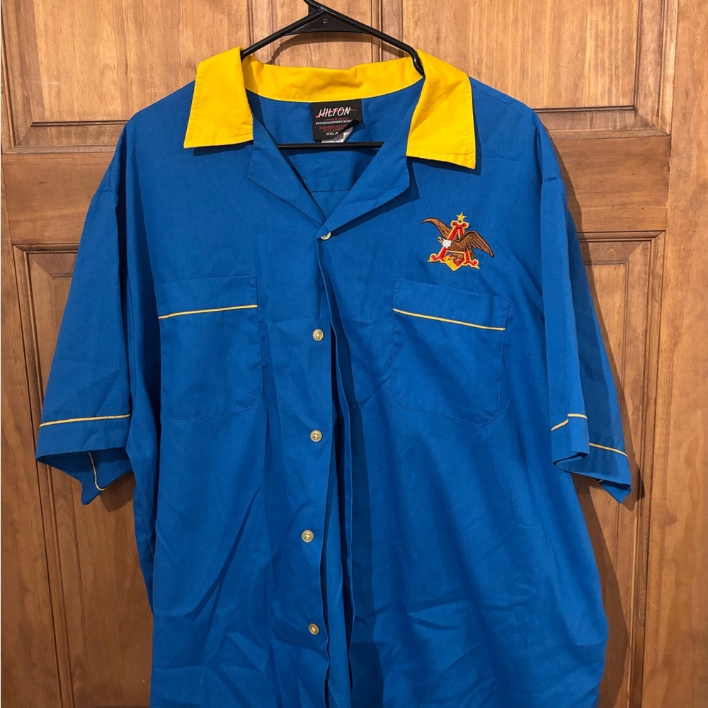 Vintage Anheuser-Busch Hilton pajama top with Embroidered Details